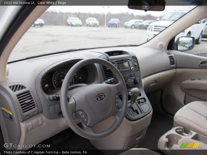 Clear White / Beige 2012 Kia Sedona LX