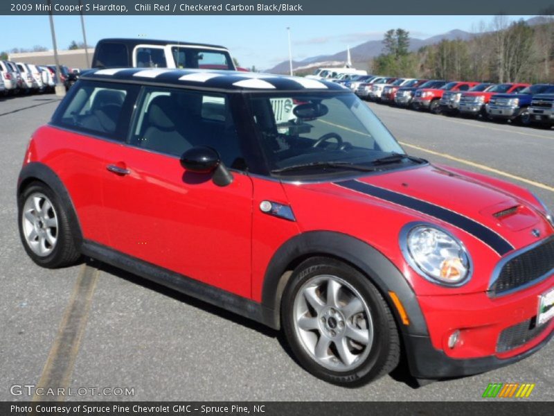 Chili Red / Checkered Carbon Black/Black 2009 Mini Cooper S Hardtop