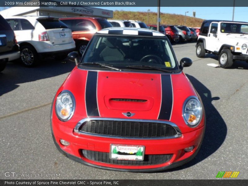 Chili Red / Checkered Carbon Black/Black 2009 Mini Cooper S Hardtop