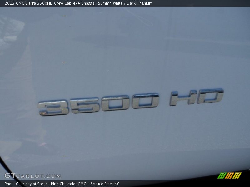 Summit White / Dark Titanium 2013 GMC Sierra 3500HD Crew Cab 4x4 Chassis