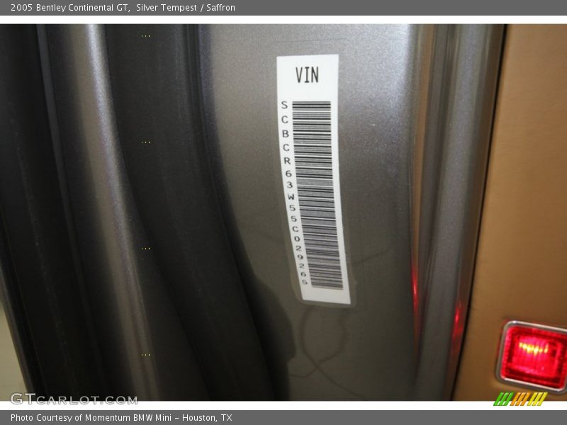 Silver Tempest / Saffron 2005 Bentley Continental GT