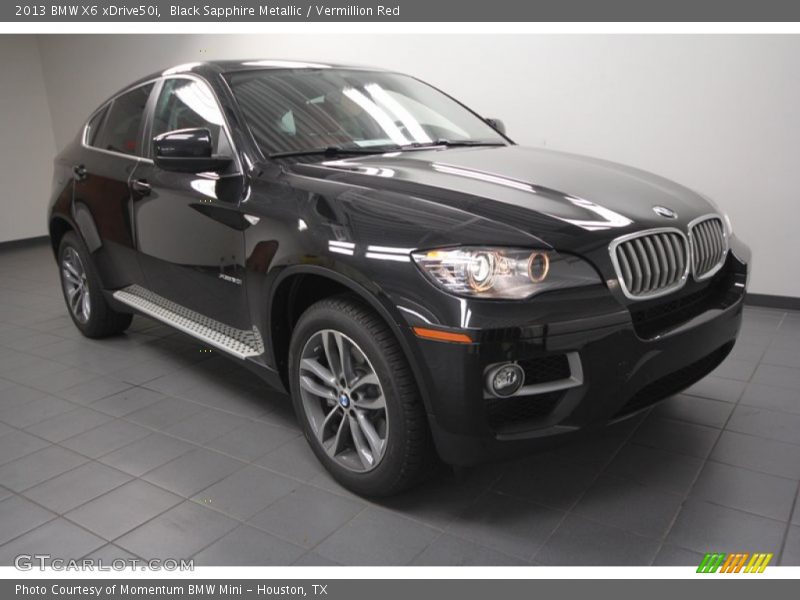 Black Sapphire Metallic / Vermillion Red 2013 BMW X6 xDrive50i