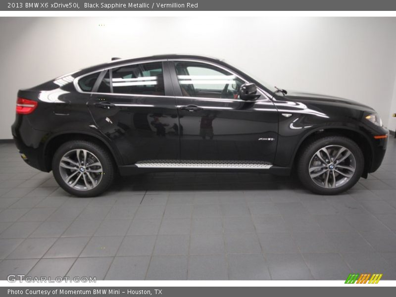 Black Sapphire Metallic / Vermillion Red 2013 BMW X6 xDrive50i