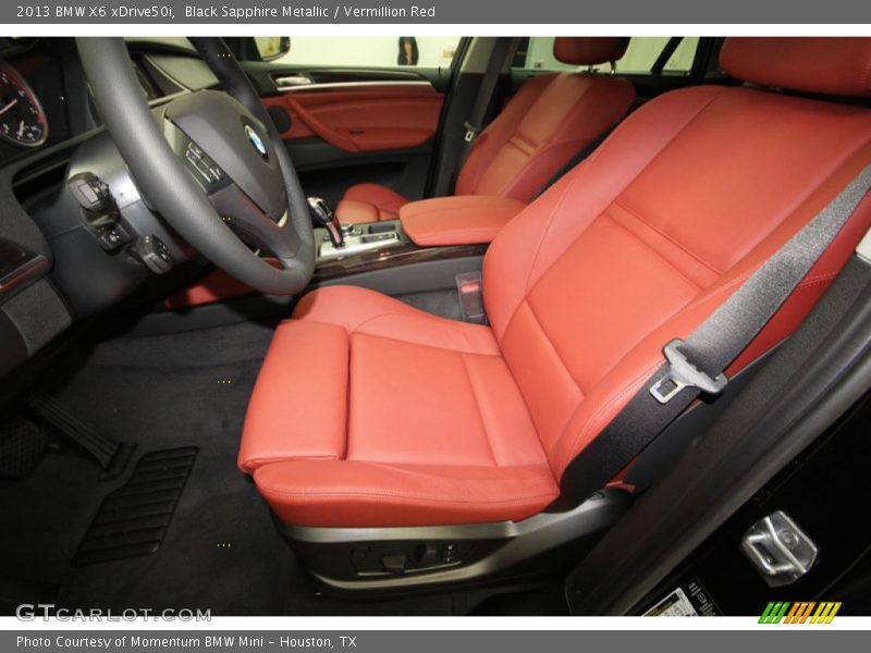 Black Sapphire Metallic / Vermillion Red 2013 BMW X6 xDrive50i