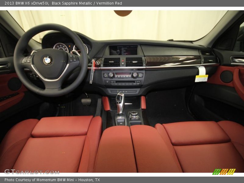 Black Sapphire Metallic / Vermillion Red 2013 BMW X6 xDrive50i