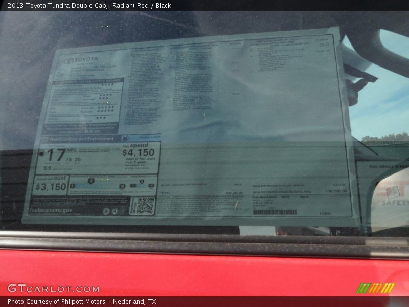 Radiant Red / Black 2013 Toyota Tundra Double Cab