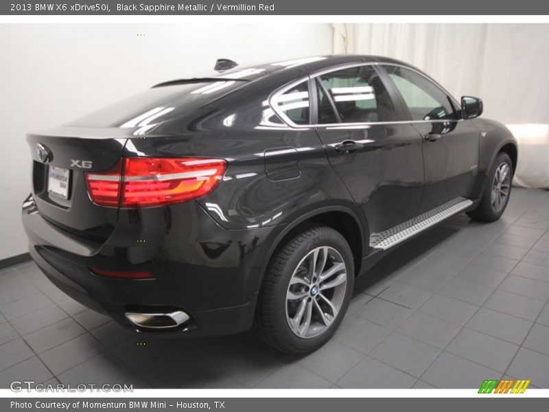 Black Sapphire Metallic / Vermillion Red 2013 BMW X6 xDrive50i