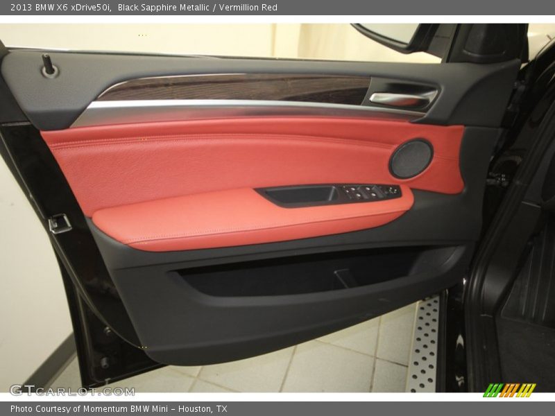 Black Sapphire Metallic / Vermillion Red 2013 BMW X6 xDrive50i
