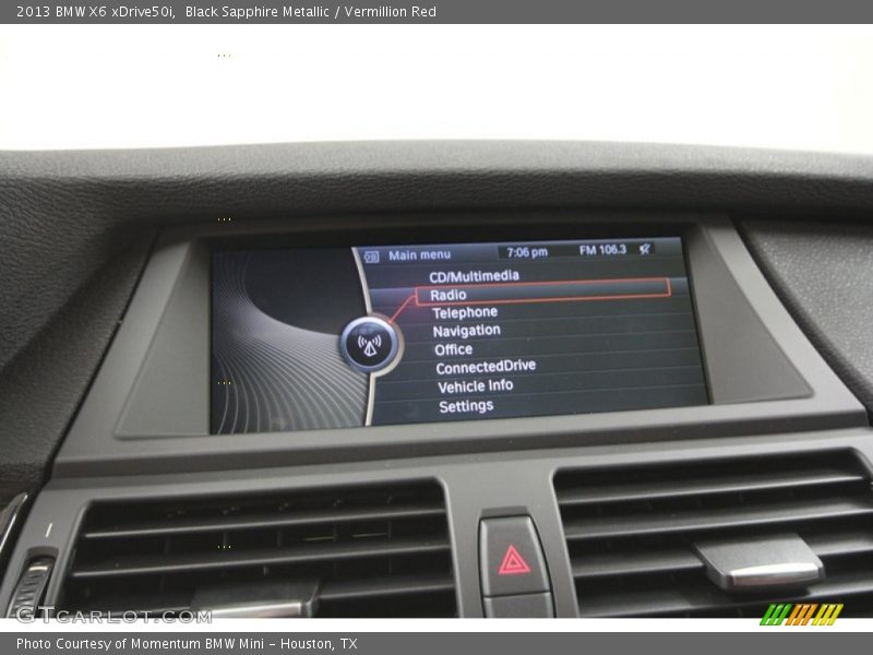 Black Sapphire Metallic / Vermillion Red 2013 BMW X6 xDrive50i