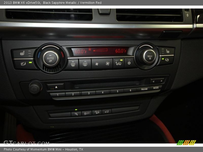Black Sapphire Metallic / Vermillion Red 2013 BMW X6 xDrive50i