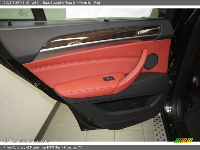 Black Sapphire Metallic / Vermillion Red 2013 BMW X6 xDrive50i
