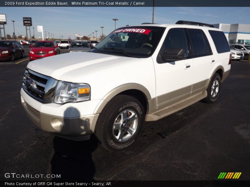 White Platinum Tri-Coat Metallic / Camel 2009 Ford Expedition Eddie Bauer