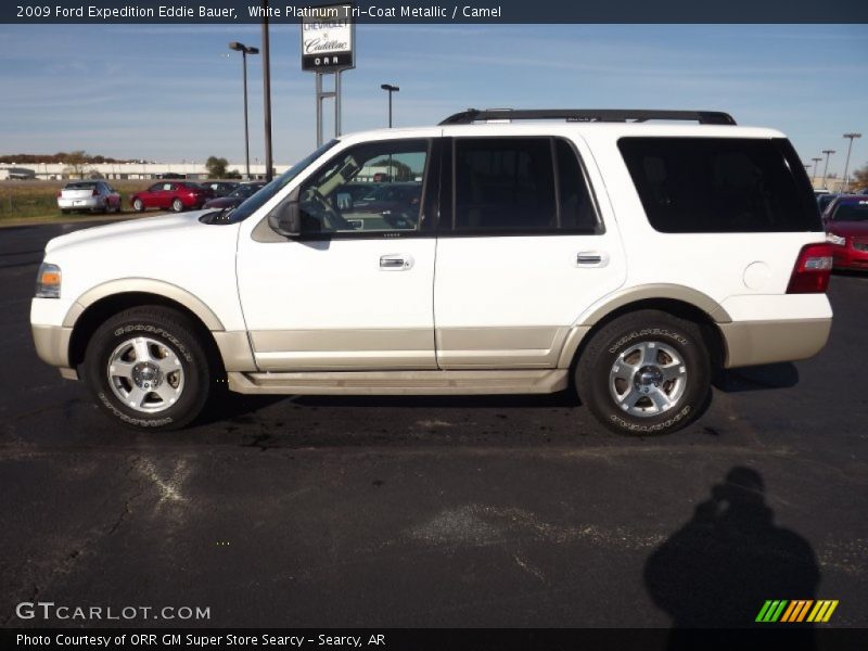 White Platinum Tri-Coat Metallic / Camel 2009 Ford Expedition Eddie Bauer