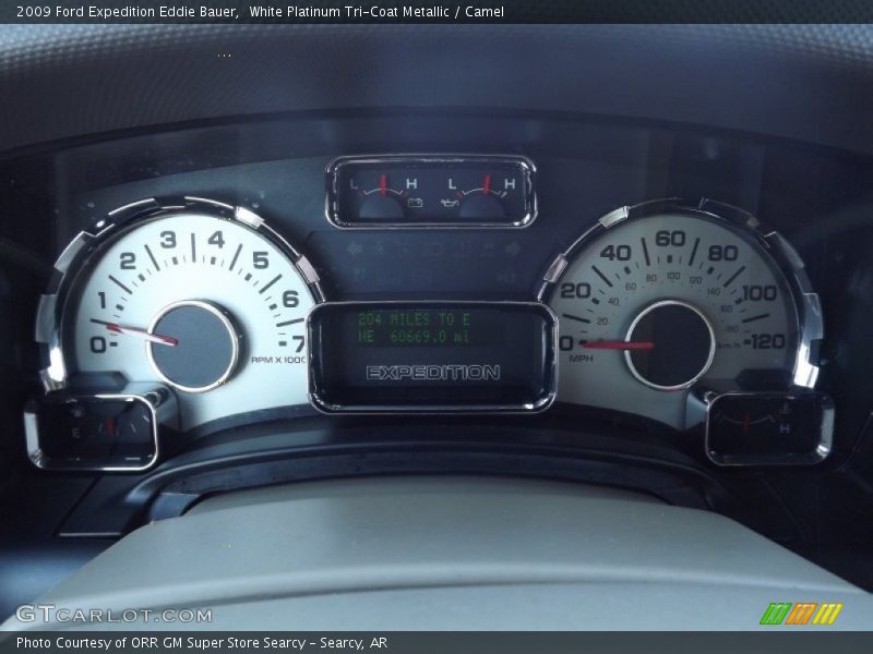 White Platinum Tri-Coat Metallic / Camel 2009 Ford Expedition Eddie Bauer