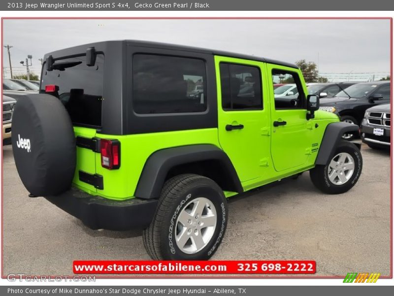 Gecko Green Pearl / Black 2013 Jeep Wrangler Unlimited Sport S 4x4