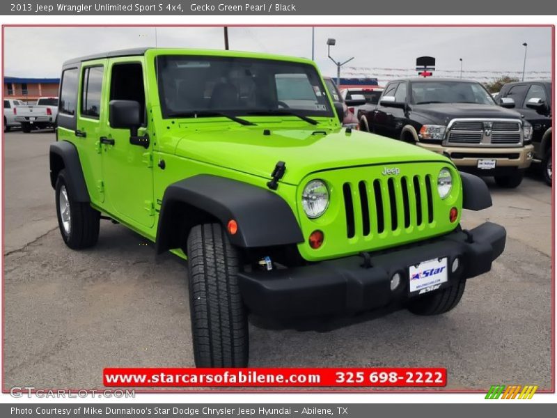 Gecko Green Pearl / Black 2013 Jeep Wrangler Unlimited Sport S 4x4