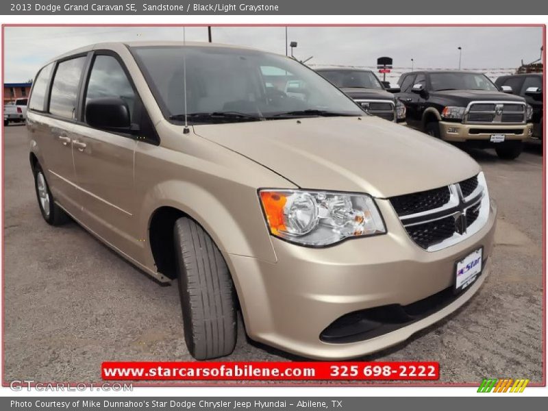 Sandstone / Black/Light Graystone 2013 Dodge Grand Caravan SE