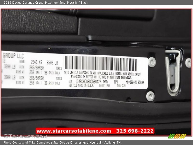 Maximum Steel Metallic / Black 2013 Dodge Durango Crew