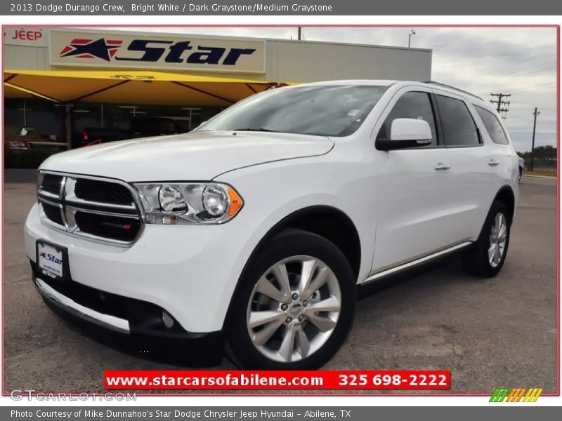 Bright White / Dark Graystone/Medium Graystone 2013 Dodge Durango Crew