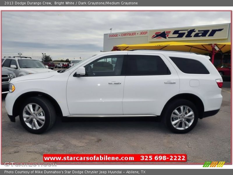 Bright White / Dark Graystone/Medium Graystone 2013 Dodge Durango Crew