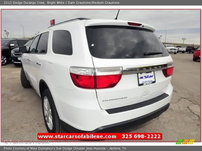 Bright White / Dark Graystone/Medium Graystone 2013 Dodge Durango Crew