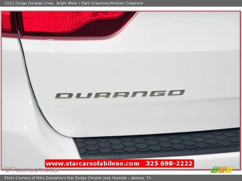 Bright White / Dark Graystone/Medium Graystone 2013 Dodge Durango Crew