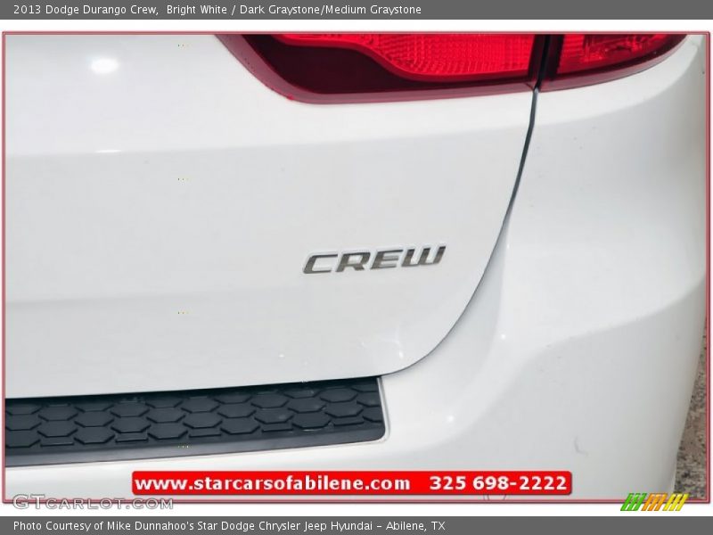 Bright White / Dark Graystone/Medium Graystone 2013 Dodge Durango Crew