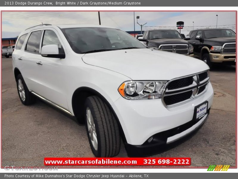 Bright White / Dark Graystone/Medium Graystone 2013 Dodge Durango Crew