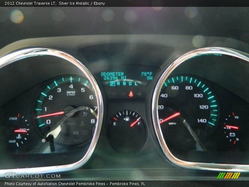 Silver Ice Metallic / Ebony 2012 Chevrolet Traverse LT