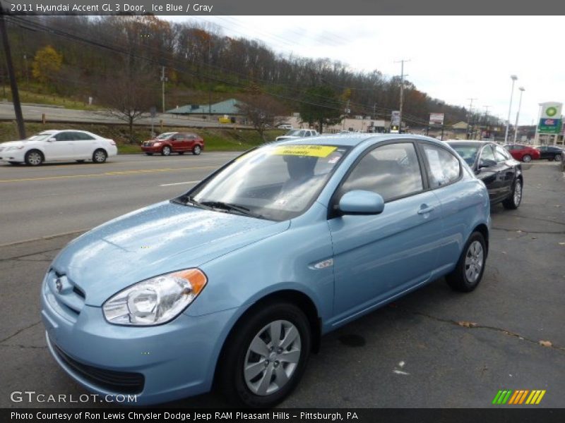 Ice Blue / Gray 2011 Hyundai Accent GL 3 Door