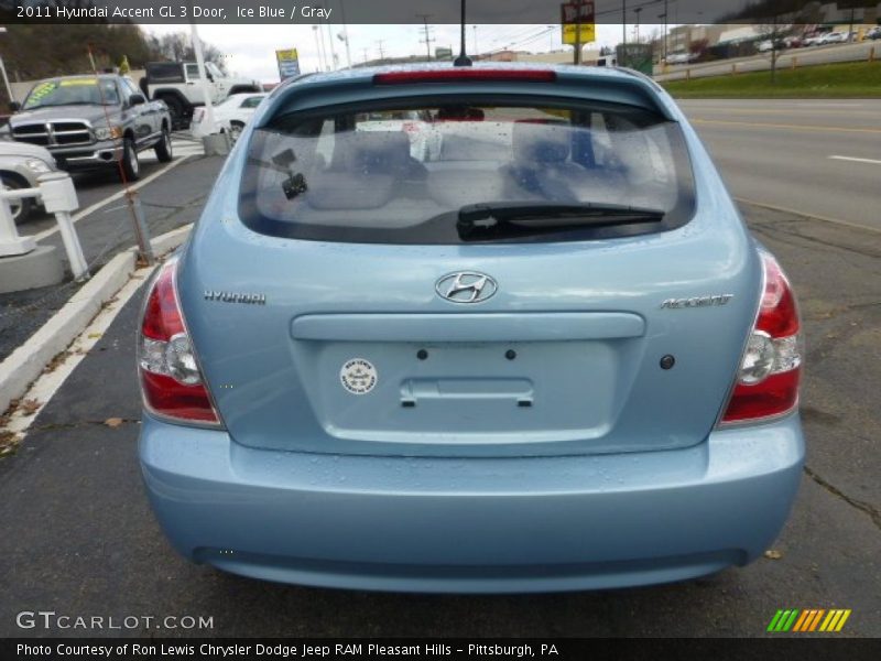 Ice Blue / Gray 2011 Hyundai Accent GL 3 Door