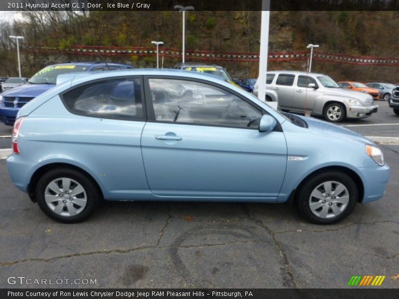 Ice Blue / Gray 2011 Hyundai Accent GL 3 Door