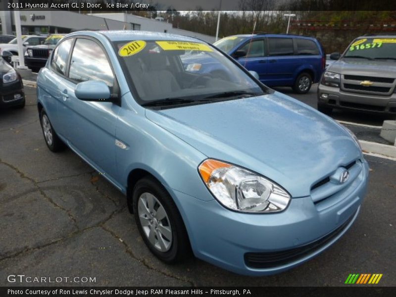 Ice Blue / Gray 2011 Hyundai Accent GL 3 Door