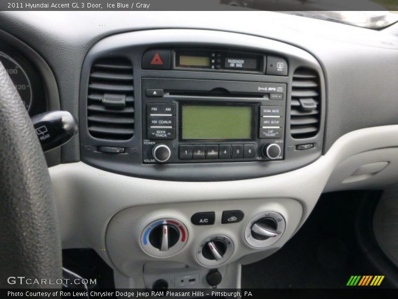 Ice Blue / Gray 2011 Hyundai Accent GL 3 Door