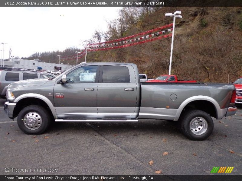 Mineral Gray Pearl / Dark Slate 2012 Dodge Ram 3500 HD Laramie Crew Cab 4x4 Dually