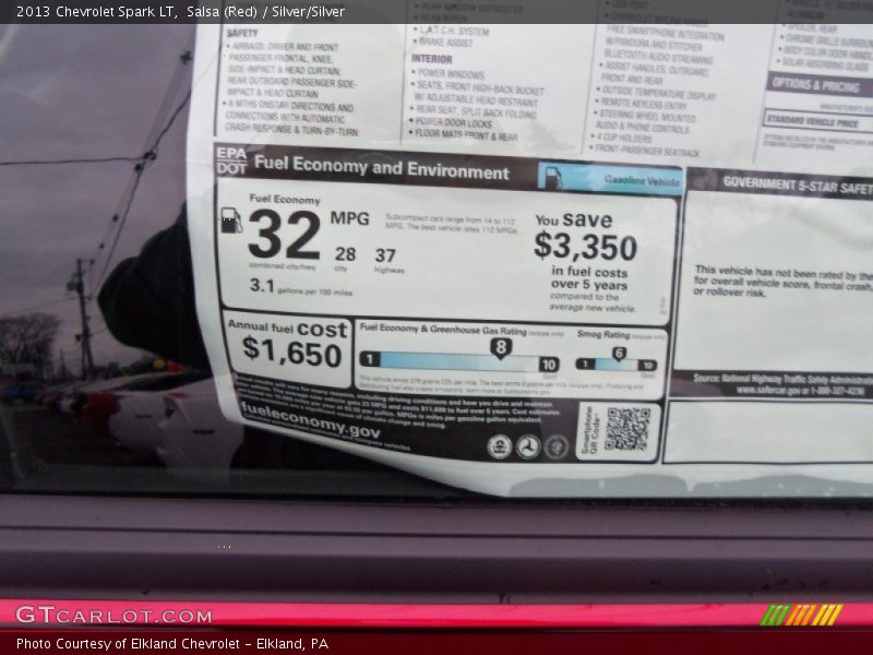  2013 Spark LT Window Sticker