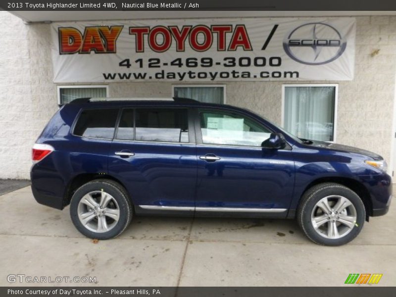 Nautical Blue Metallic / Ash 2013 Toyota Highlander Limited 4WD