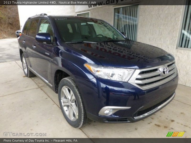 Nautical Blue Metallic / Ash 2013 Toyota Highlander Limited 4WD