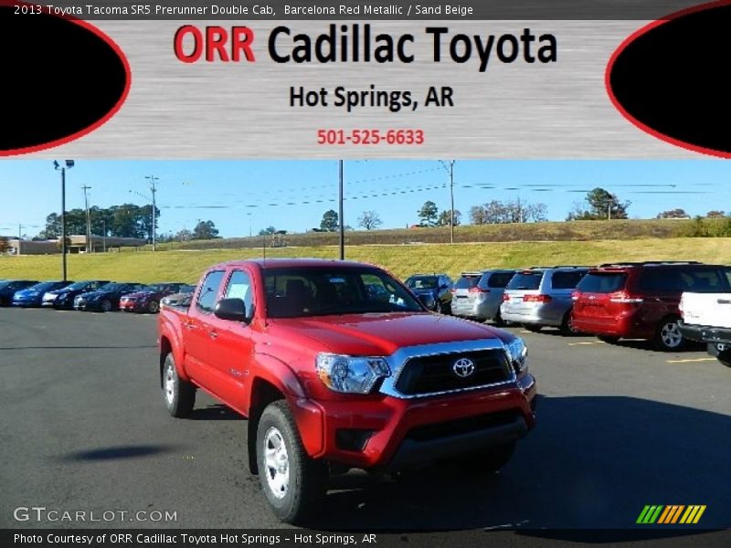 Barcelona Red Metallic / Sand Beige 2013 Toyota Tacoma SR5 Prerunner Double Cab