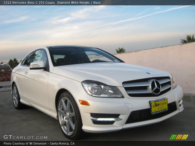 Diamond White Metallic / Black 2013 Mercedes-Benz C 250 Coupe