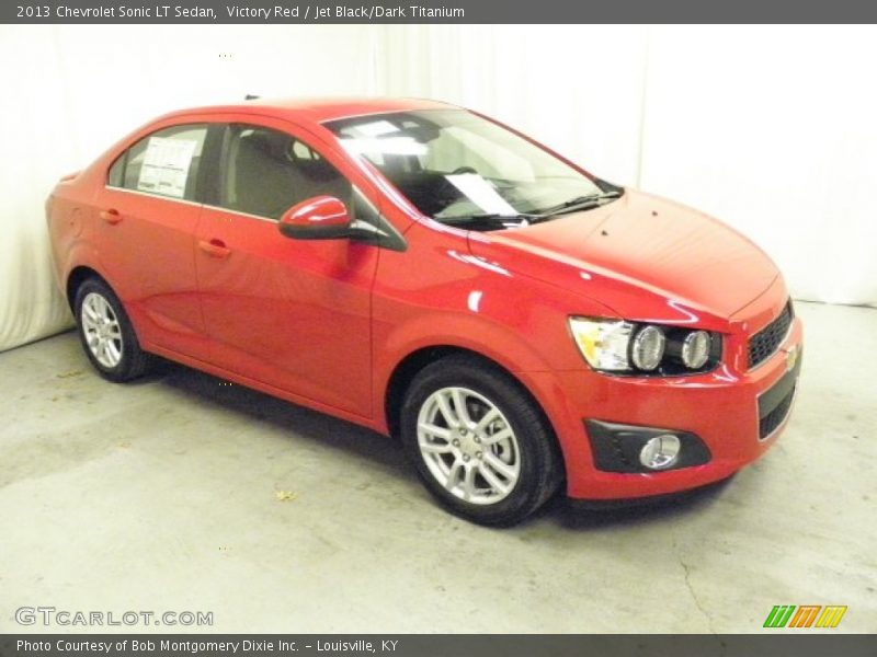 Victory Red / Jet Black/Dark Titanium 2013 Chevrolet Sonic LT Sedan