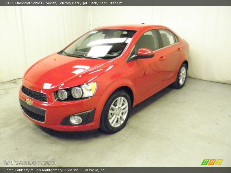 Victory Red / Jet Black/Dark Titanium 2013 Chevrolet Sonic LT Sedan