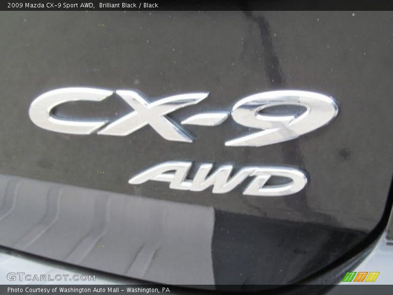 Brilliant Black / Black 2009 Mazda CX-9 Sport AWD