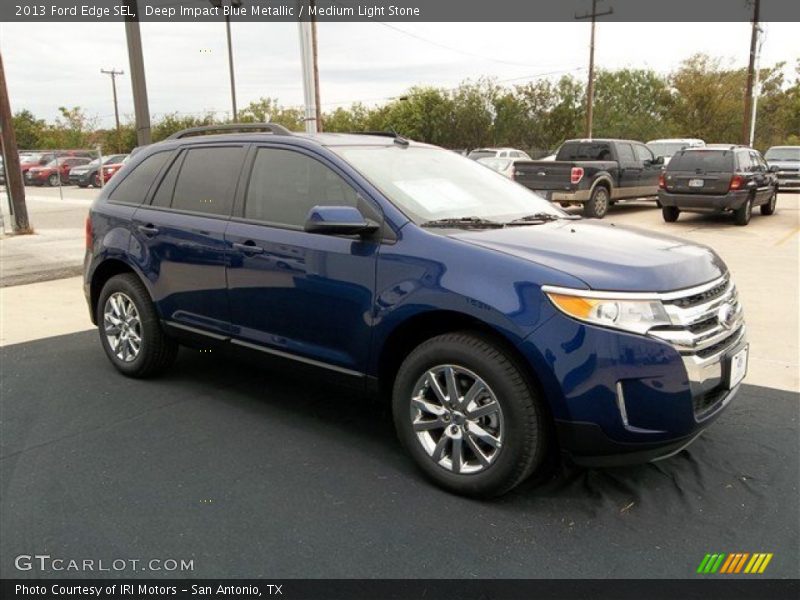 Deep Impact Blue Metallic / Medium Light Stone 2013 Ford Edge SEL