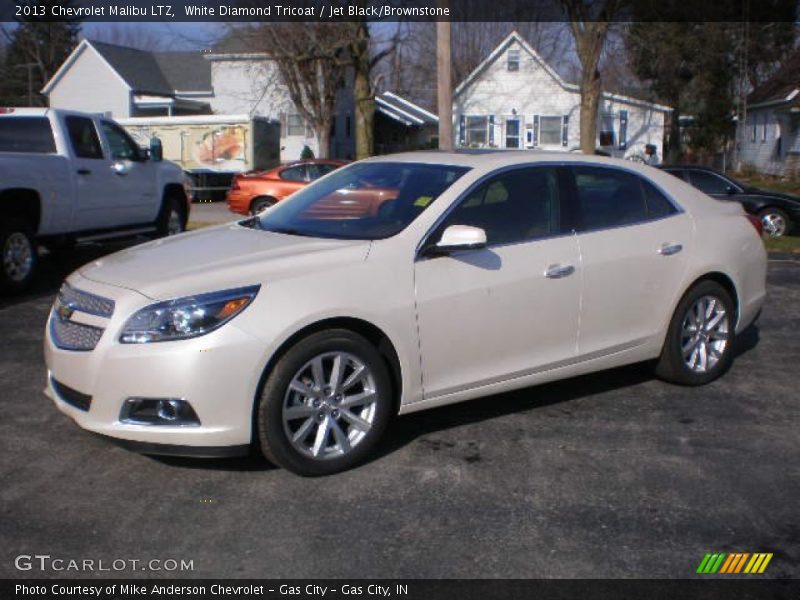 White Diamond Tricoat / Jet Black/Brownstone 2013 Chevrolet Malibu LTZ