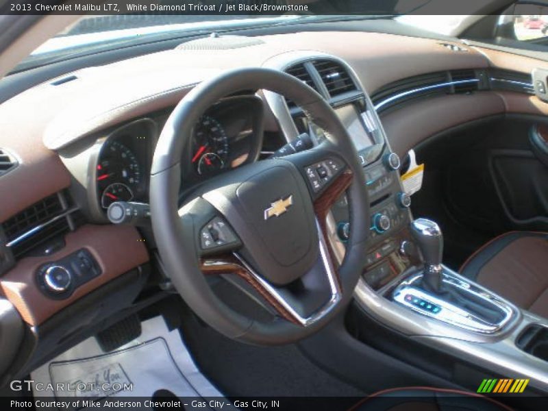 White Diamond Tricoat / Jet Black/Brownstone 2013 Chevrolet Malibu LTZ