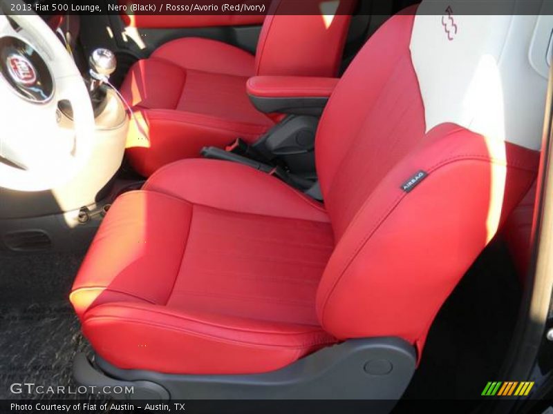 Nero (Black) / Rosso/Avorio (Red/Ivory) 2013 Fiat 500 Lounge