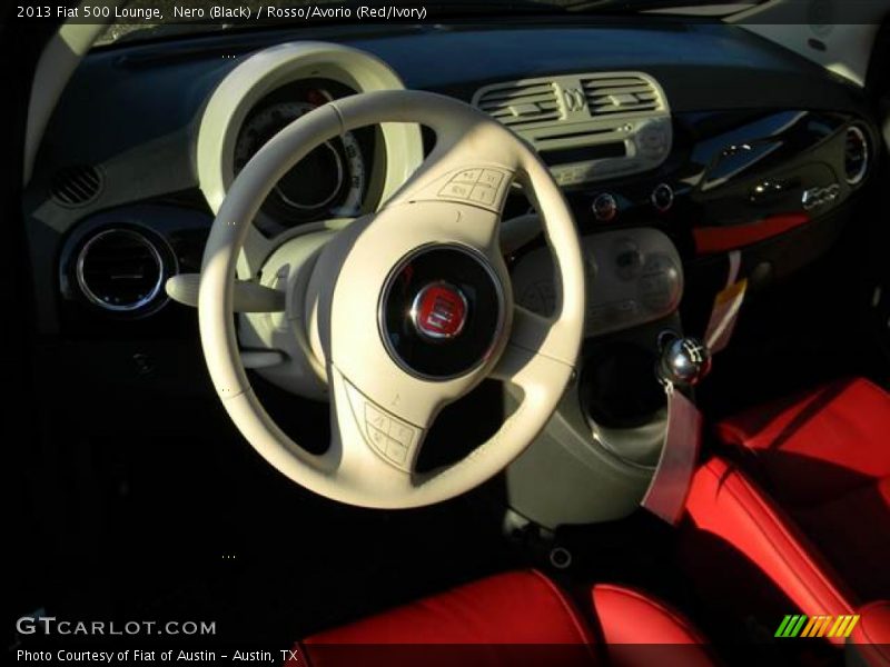 Nero (Black) / Rosso/Avorio (Red/Ivory) 2013 Fiat 500 Lounge