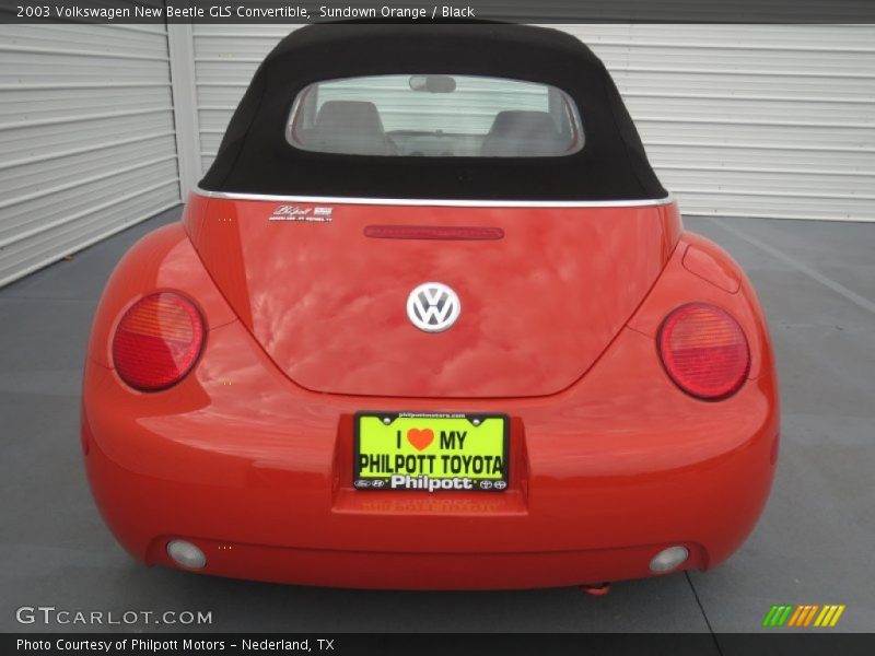 Sundown Orange / Black 2003 Volkswagen New Beetle GLS Convertible