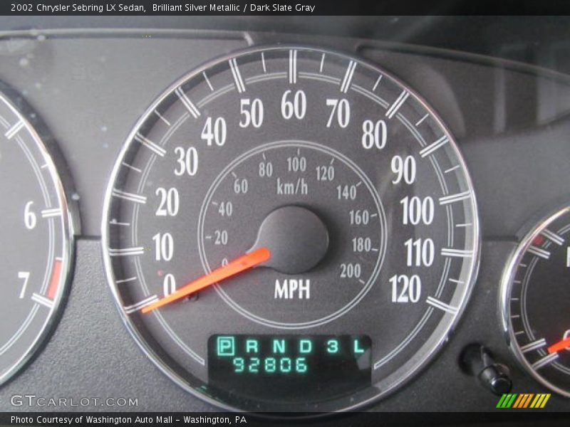 Brilliant Silver Metallic / Dark Slate Gray 2002 Chrysler Sebring LX Sedan